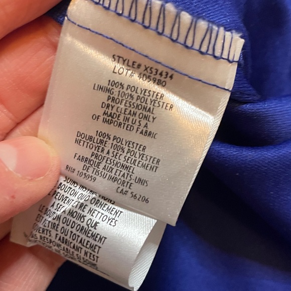 Xscape Royal Blue Asymmetrical Prom Gala Dress Gown - Picture 15 of 15